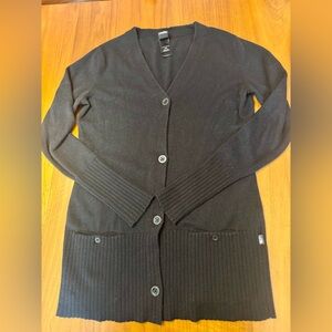 The North Face Merino Wool Blend Ladies Black Cardigan, size m